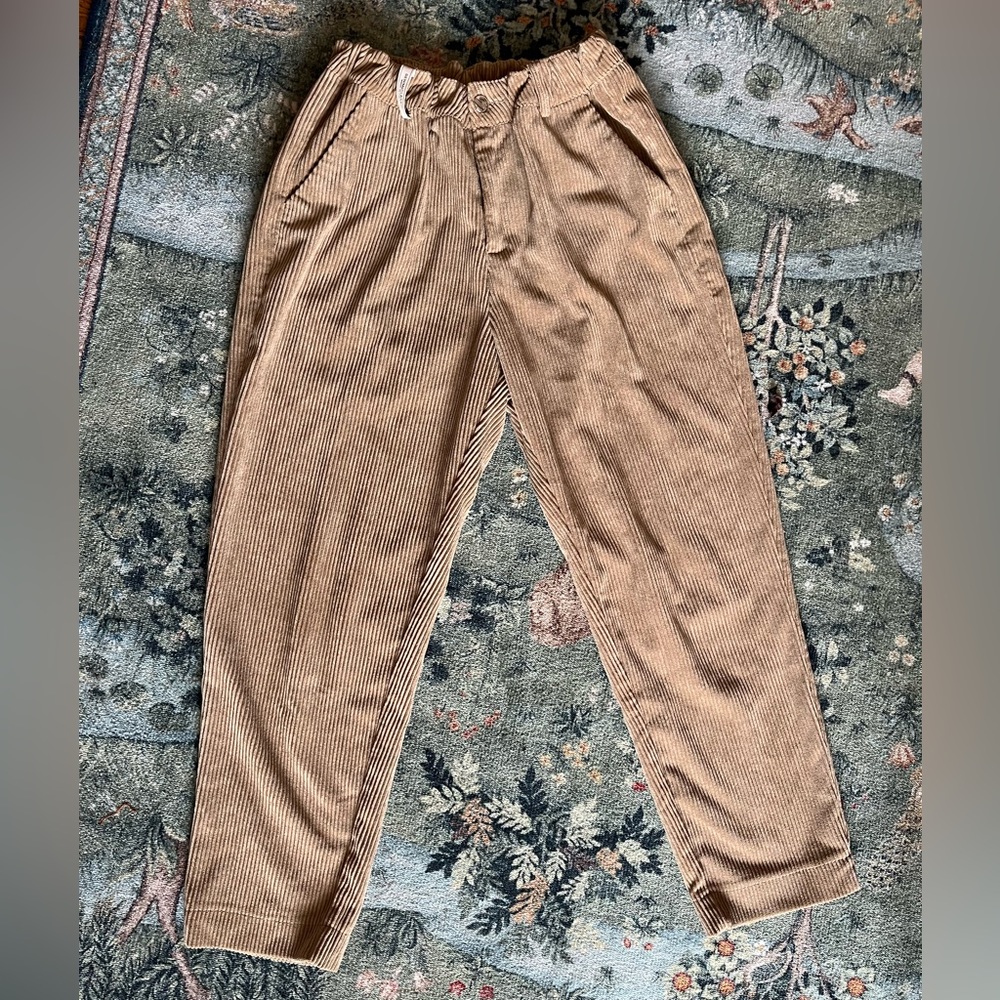 Corduroy tapered leg pants